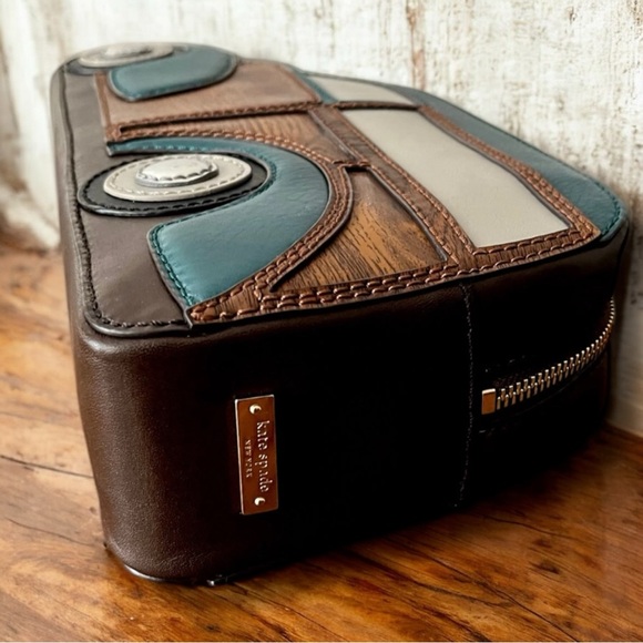 VERY RARE NWT Kate Spade 2012 Knock On Wood Appliqué Vintage Woody Wagon Clutch - Picture 7 of 16